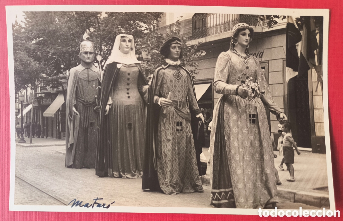 Cartes Postales: MATAR&Oacute; GEGANTS PUJANT LA RIERA FOTOGRAF&Iacute;A POSTAL ARXIU CUY&Aacute;S 1955