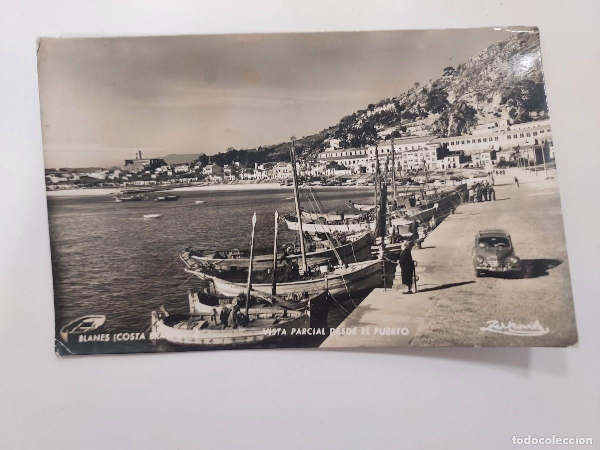Postkarten: POSTAL BLANES VISTA PARCIAL DESDE EL PUERTO. A&Ntilde;OS 1940 1950. CIRCULADA. GERONA
