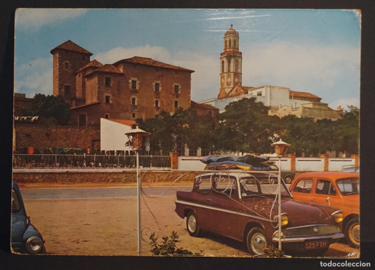 Postales: Cubelles, Iglesia y Castillo , postal circulada en el a&ntilde;o 1965, ver foto del reverso