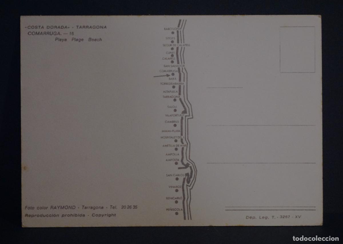 Postales: Comarruga (Tarragona), posta sin circular editada el a&ntilde;o 1972. - Foto 2