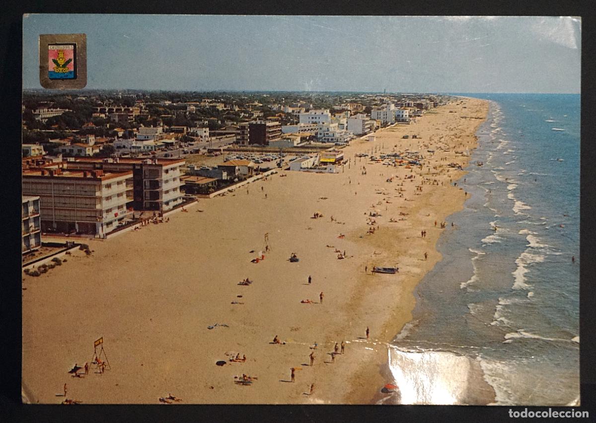 Postales: Castelldefels (Barcelona), vista aerea. Postal circulada con sello el a&ntilde;o 1970