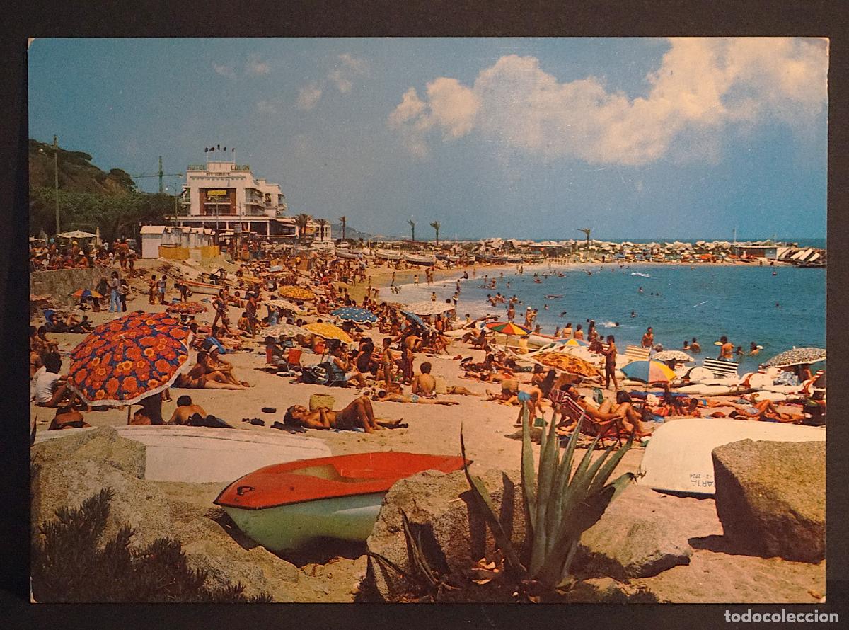 Postales: Caldetes, la playa. Postal sin circular editada el a&ntilde;o 1974