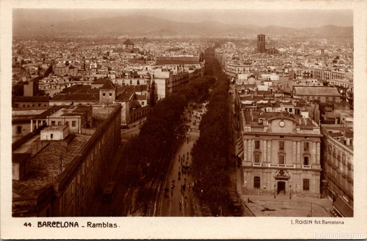 Postales: Barcelona - Ramblas - Roisin 44 - Fotogr&aacute;fica - Rara Edici&oacute;n - 140x91mm