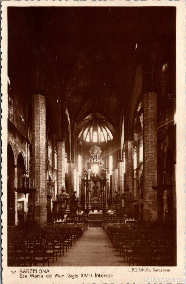 Postales: Barcelona - Sta. Mar&iacute;a del Mar - Interior - Roisin 57 - Fotogr&aacute;fica - Rara Edici&oacute;n - 138x90mm
