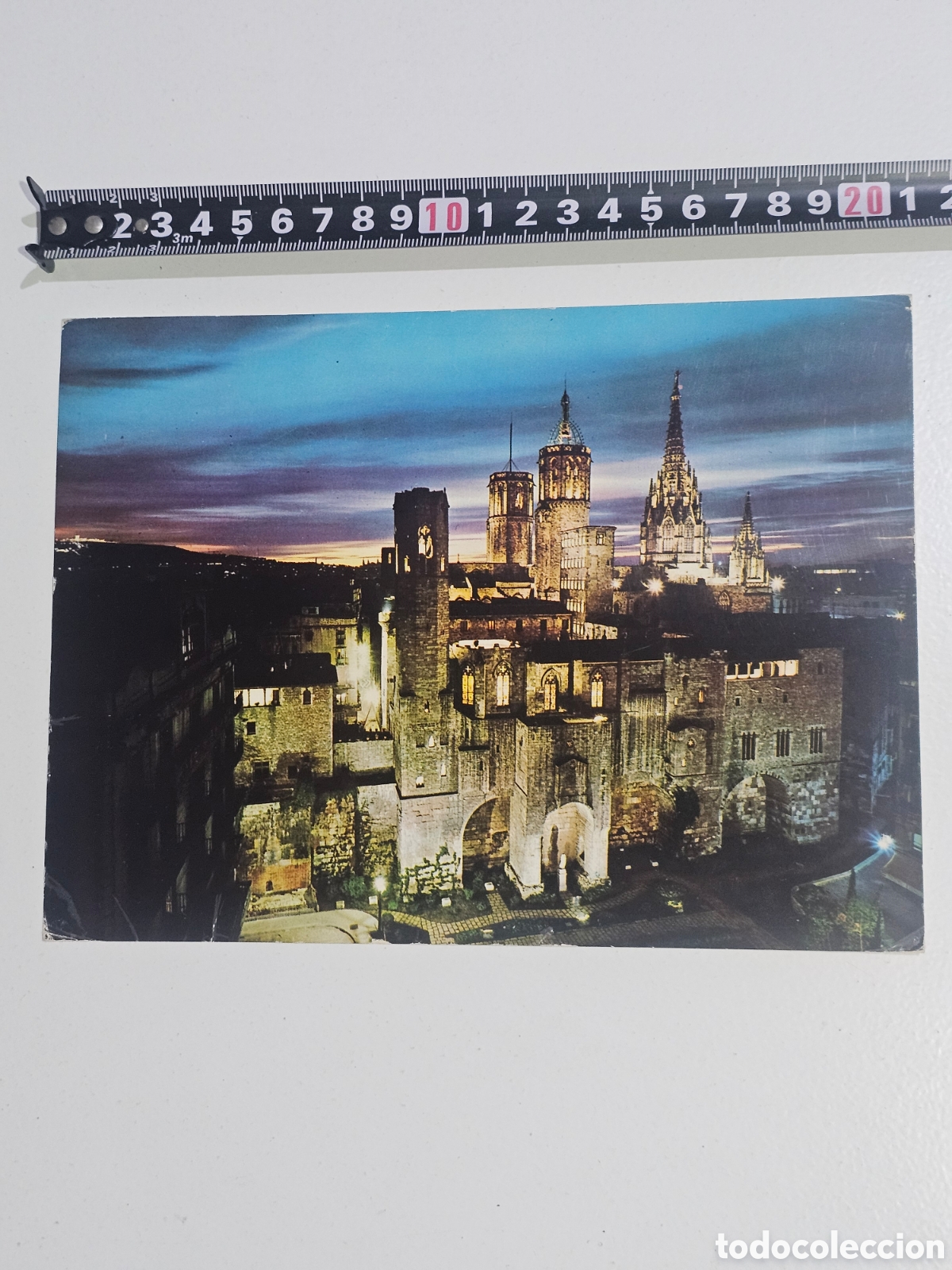Postales: Postal de gran tama&ntilde;o del Barrio G&oacute;tico de Barcelona 1964 Pla&ccedil;a Berenguer n&deg;201