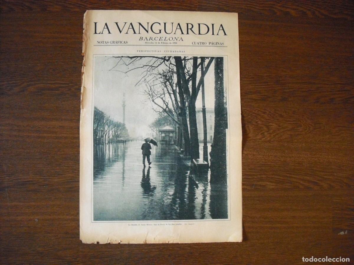 Postales: LA VANGUARDIA , FEBRERO 1930 .PERSPECTIVAS CIUDADANAS. RAMBLA DE SANTA MONICA , 4 PAGS