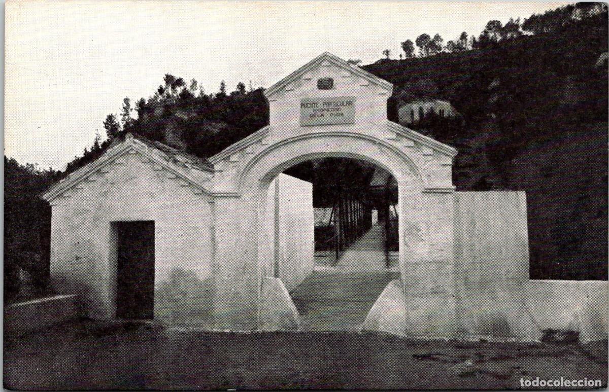 Postales: Balneario La Puda de Montserrat - Entrada al puente sobre el Llobregat - Gr&aacute;ficas Francino, Terrassa