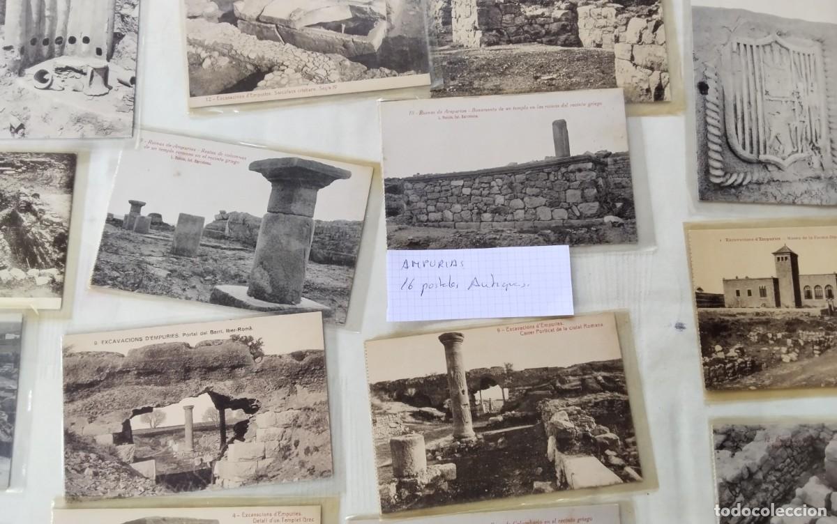 Postales: AMPURIAS , 16 POSTALES ANTIGUAS , BLANCO Y NEGRO , TODAS CON FUNDAS