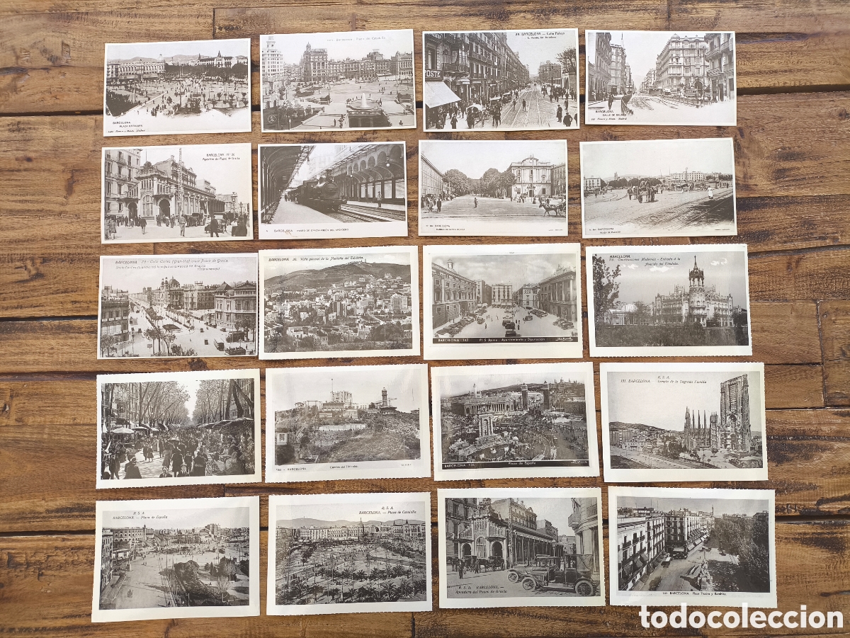 Postales: Lote 44 postales vistas antiguas de Barcelona Reproducciones