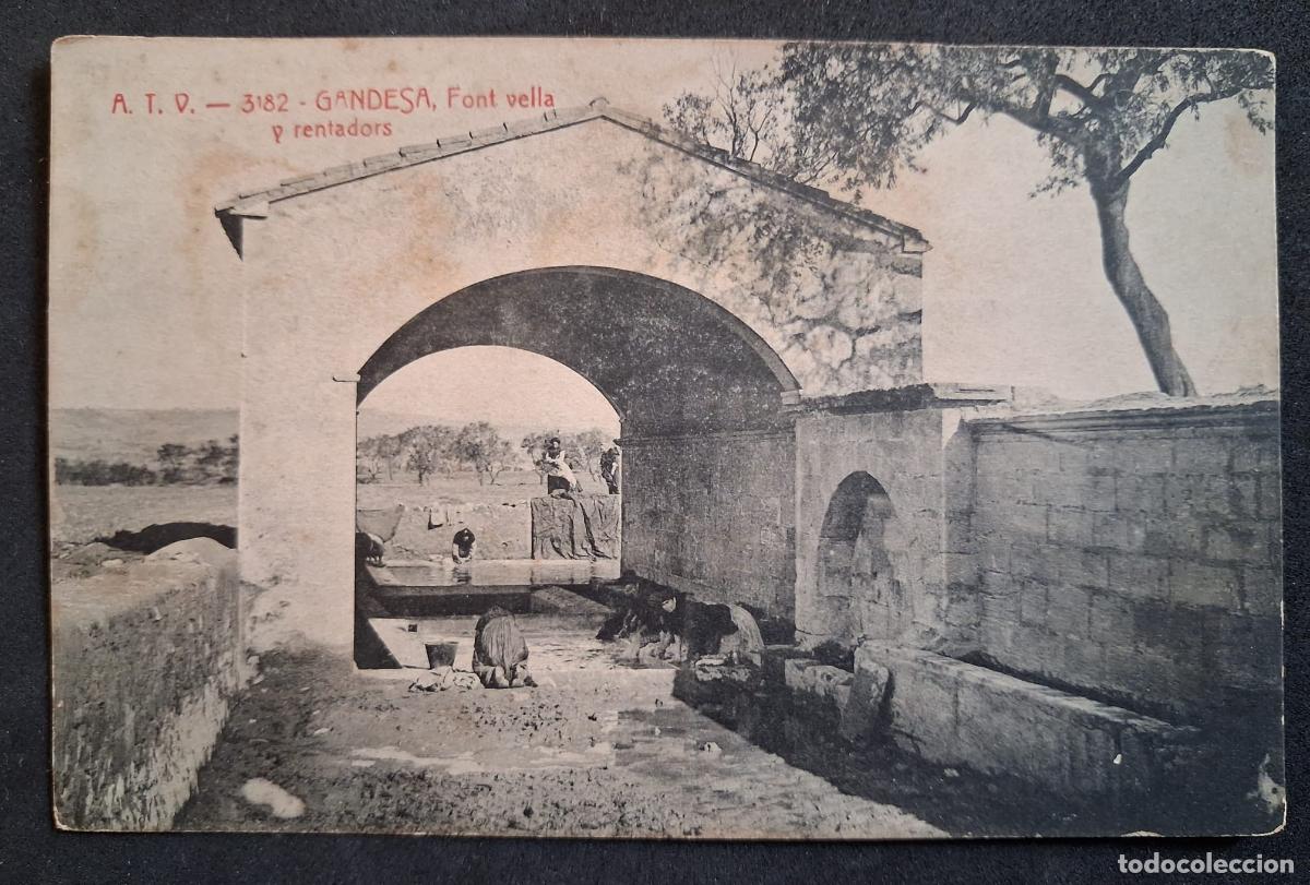 Postales: POSTAL ANTIGUA DE GANDESA - FONT VELLA Y RENTADORS - A.T.V. - (SIN CIRCULAR)