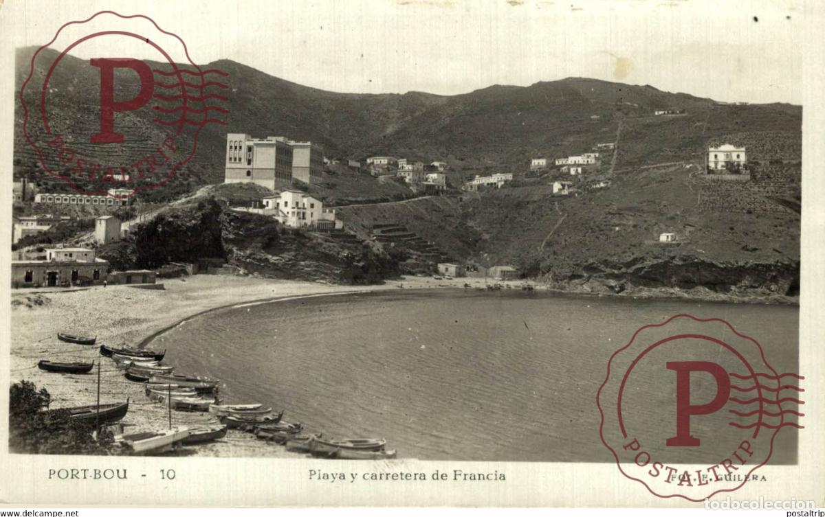 Postales: PORT BOU PLAYA Y CARRETERA DE FRANCIA CATALU&Ntilde;A GIRONA GERONA ESPA&Ntilde;A ESPAGNE