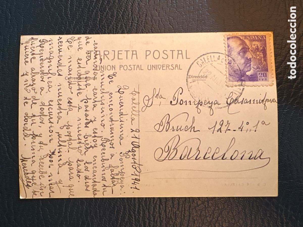 Postales: POSTAL DE CALELLA - ELS CASTELLETS - 1941 - Foto 2