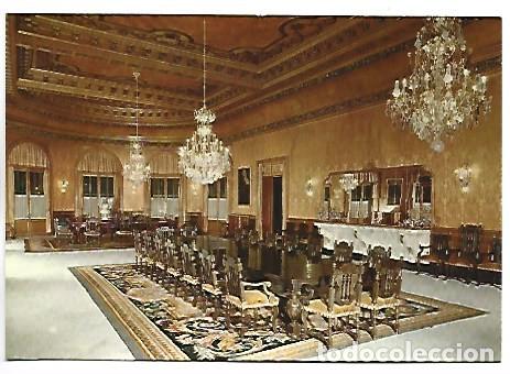 Postales: COMEDOR DE GALA.- PALACIO REAL DE PEDRALBES.- BARCELONA