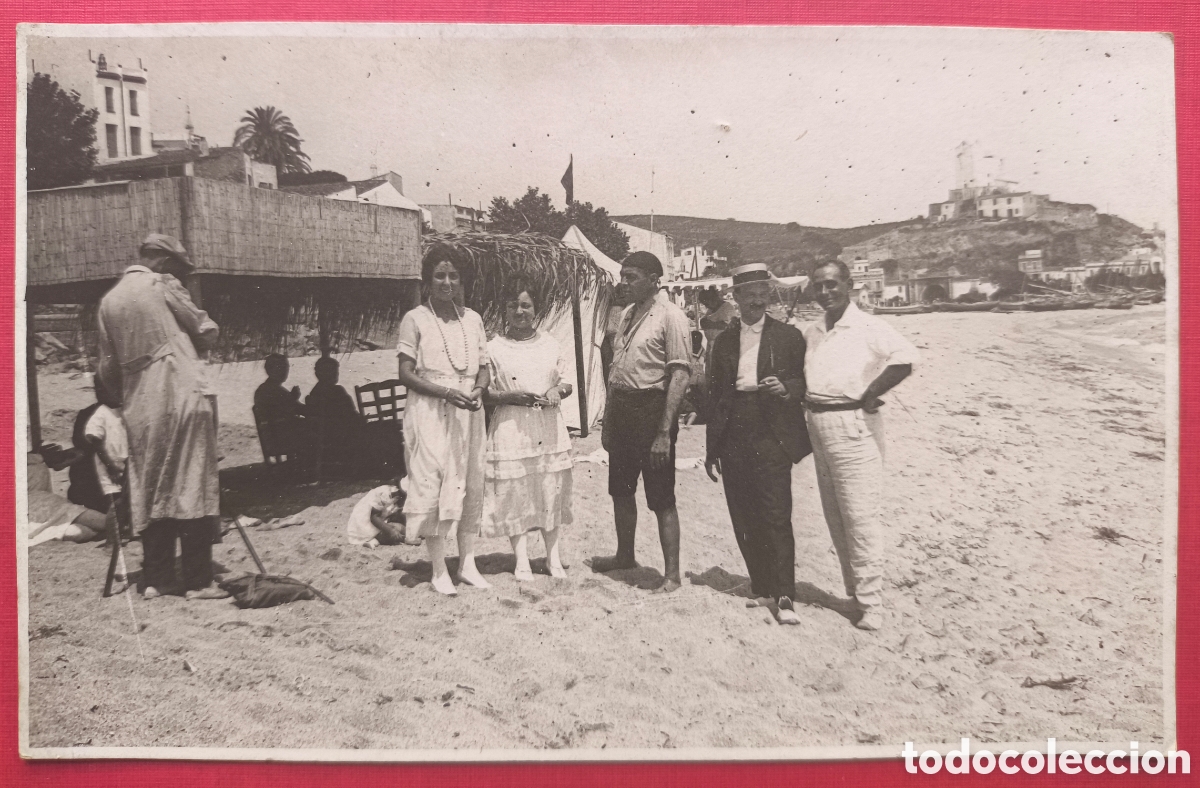 Postales: SANT POL DE MAR PLATJA POSTAL FOTOGR&Aacute;FICA RETRATO GRUPAL C. 1915