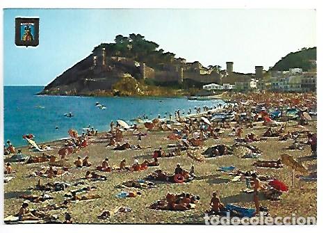 Postales: CASTILLO Y PLAYA - CASTLE AND BEACH.- TOSSA DE MAR