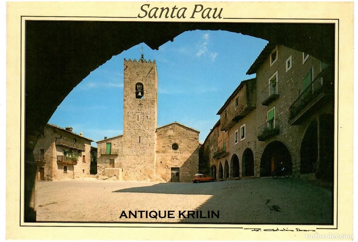 Postales: SANTA PAU N&ordm; 21 DETALL PLA&Ccedil;A / FOTO CATALA IBARZ / SIN FRANQUEAR