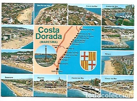 Postales: LOCALIDADES DE LA COSTA DORADA CON MAPA