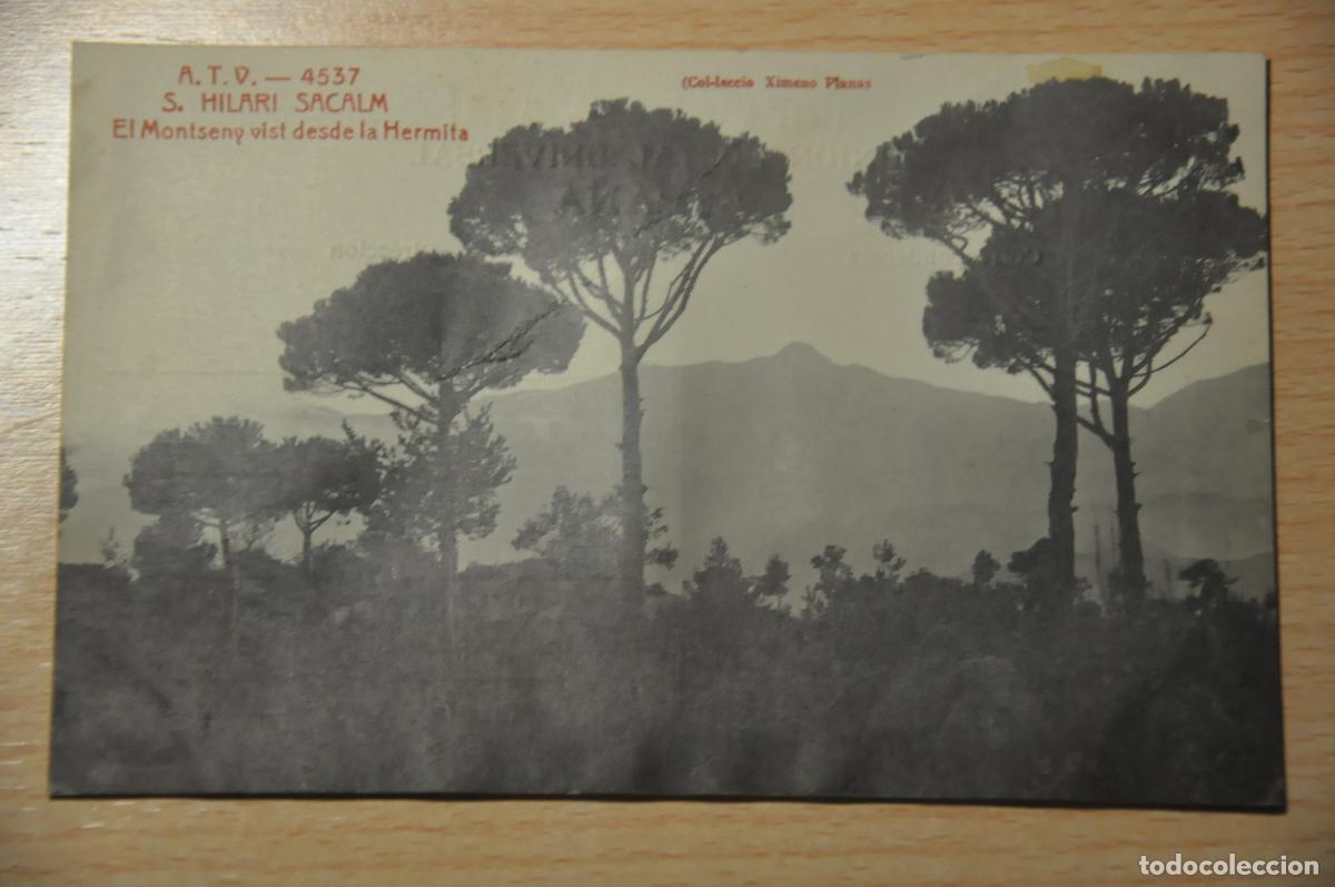 Postales: postal s.hilari sacalm, el montseny vist desde la hermita, atv 4537, col.leccio ximeno planas