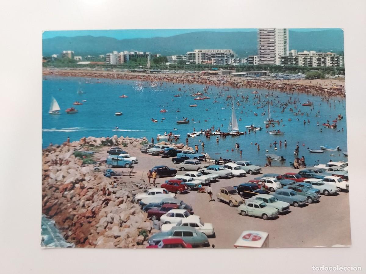 Postales: POSTAL SALOU DETALLE DE LA PLAYA. 1968. SIN CIRCULAR. TARRAGONA. CITROEN 2CV TIBURON GORDINI