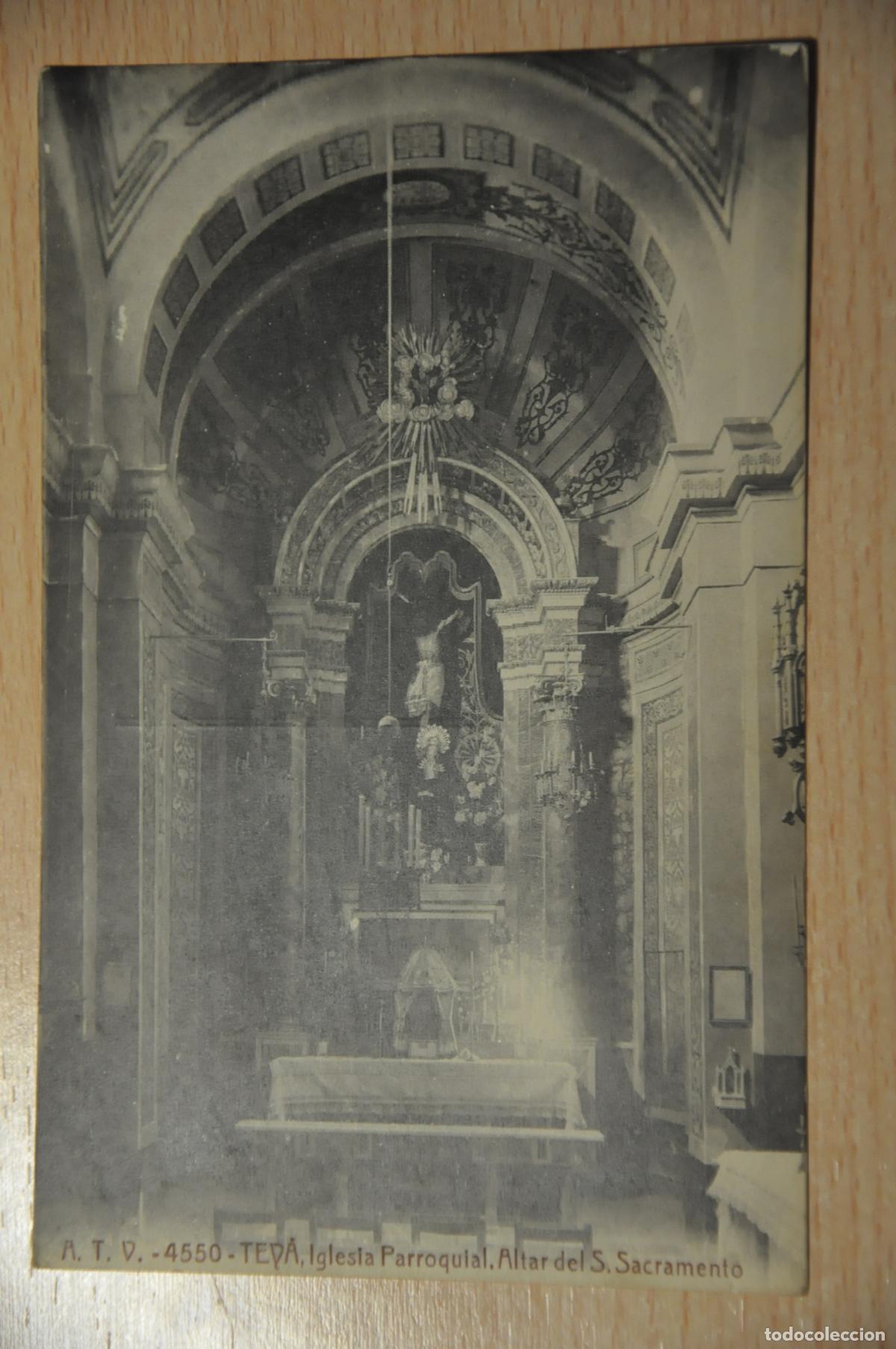 Postales: postal teya, teia, iglesia parroquial, altar del s.sacramento, atv 4550