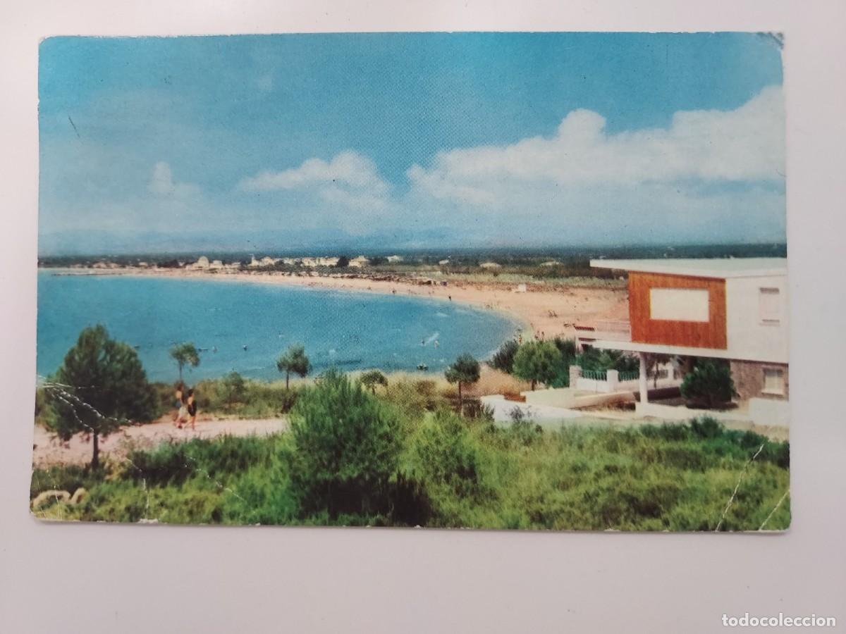 Postales: POSTAL SALOU VISTA DE LA PLAYA DESDE EL LAZARETO. CIRCULADA 1958. TARRAGONA