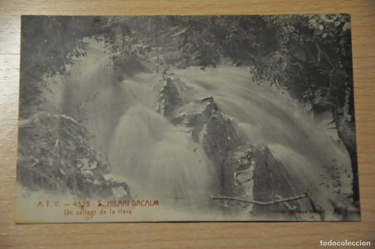 Postales: postal s.hilari sacalm, un saltant de la riera, atv 4529, col.leccio ximeno planas