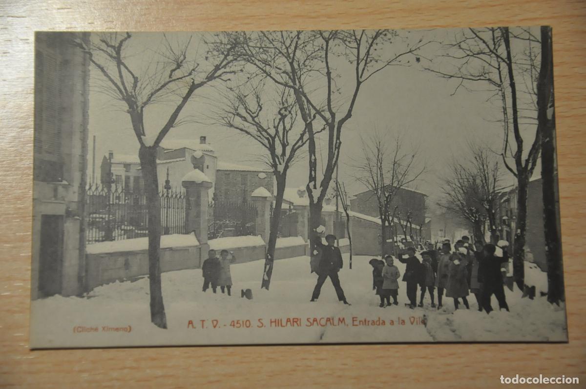 Postales: postal s.hilari sacalm, entrada a la vila, atv 4510, col.leccio ximeno planas