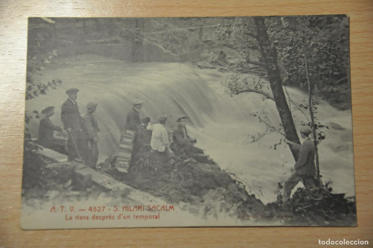 Postales: postal s.hilari sacalm, la riera despres del temporal, atv 4527, col.leccio ximeno planas