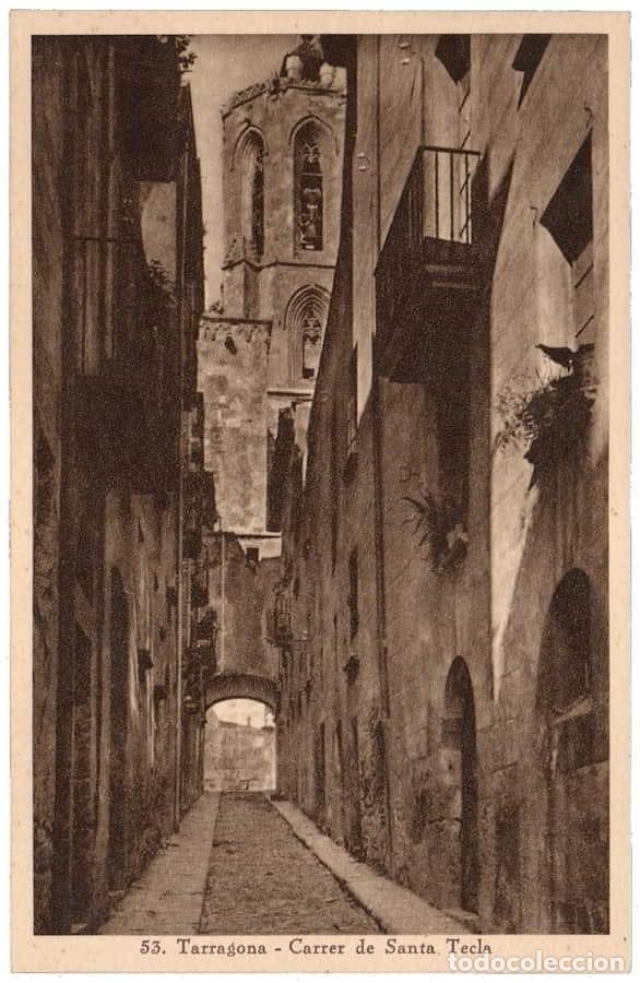 Postales: Espa&ntilde;a 1920 [TPO] Postal antigua de Tarragona. Calle Santa Tecla (N)