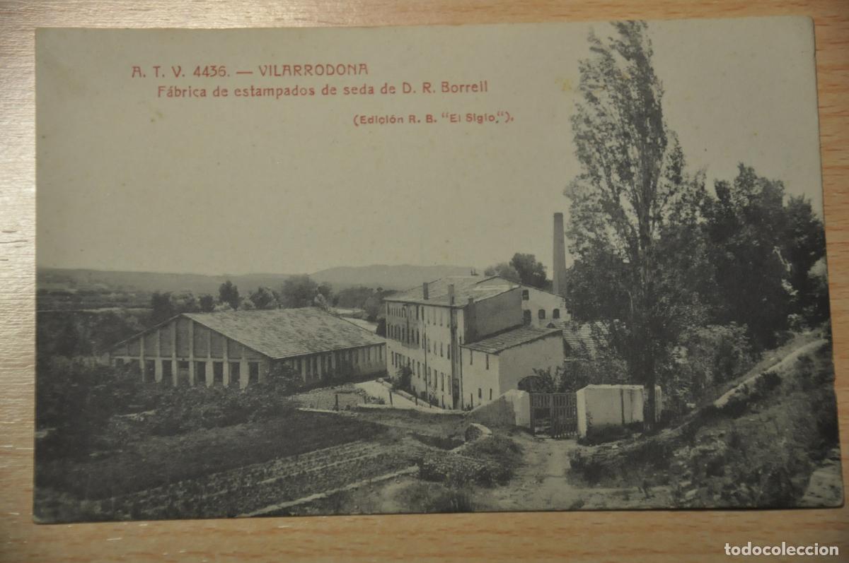 Postales: postal vilarrodona, fabrica de estampados de seda de D.R. borrell, atv 4436