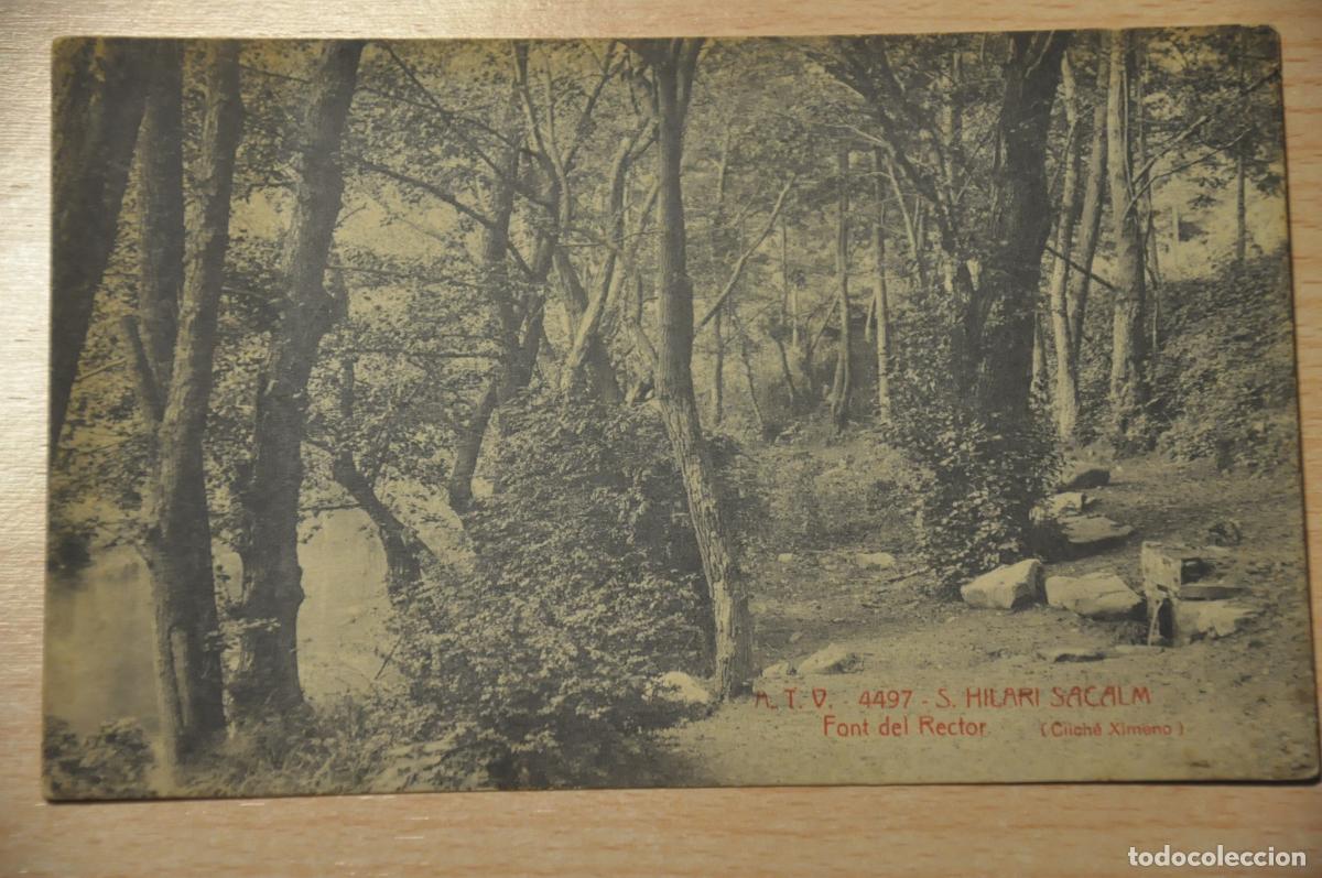Postales: postal s.hilari sacalm, font del rector (cliche ximeno), atv 4497