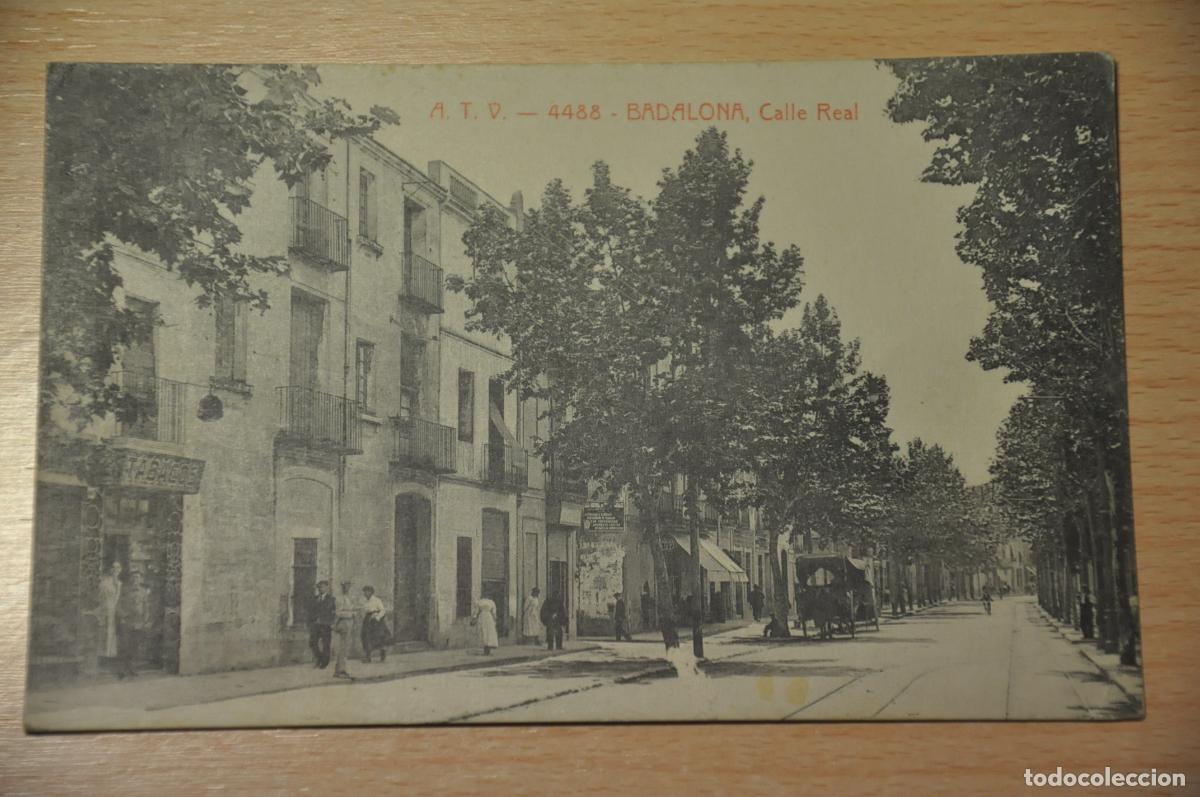 Postales: postal badalona, calle real, atv 4488