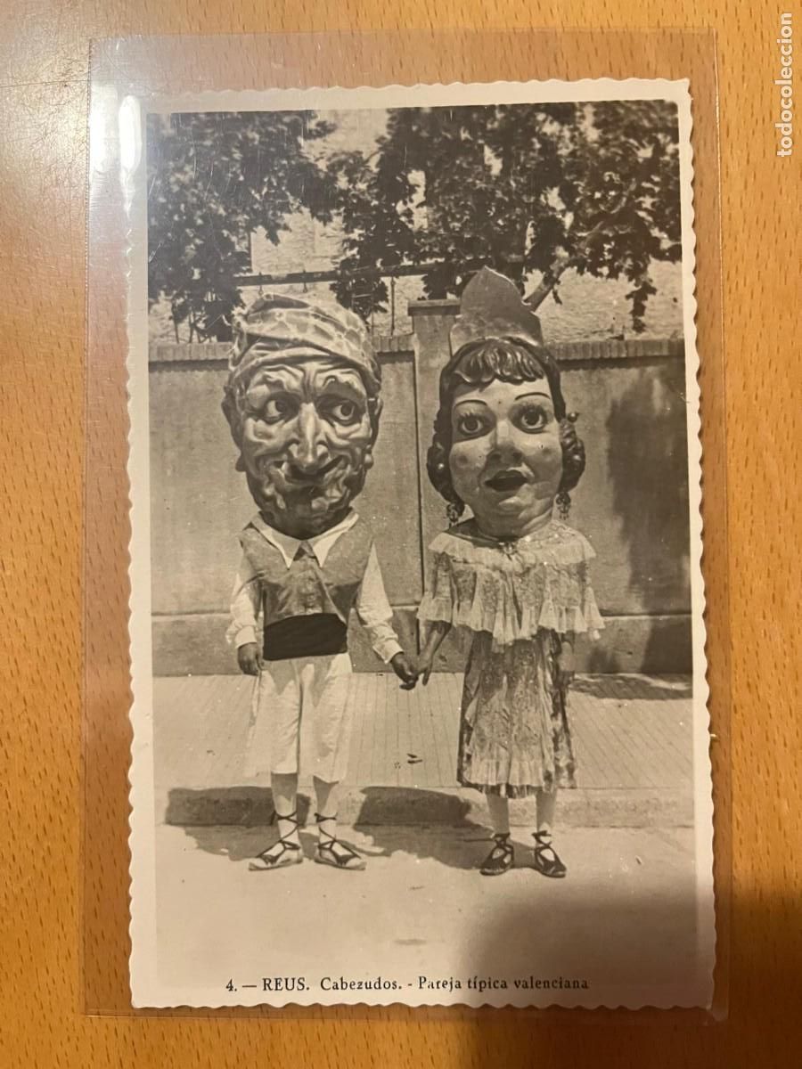 Postales: cabezudos pareja t&iacute;pica valenciana Reus Tarragona