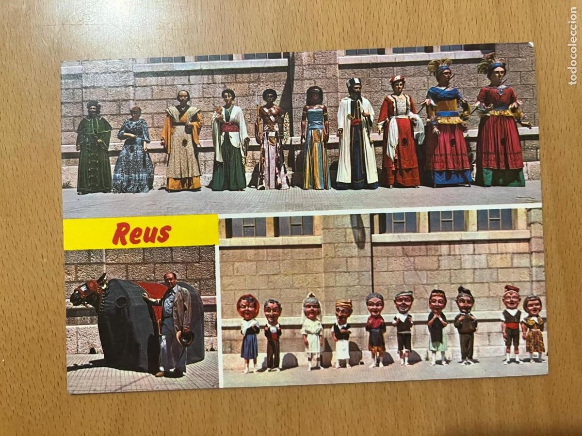 Postales: gigantes cabezudos y mulasa Reus Tarragona