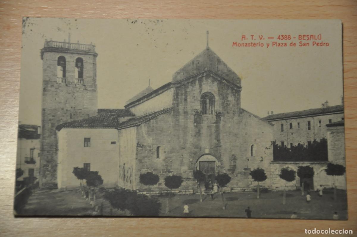 Postales: postal besalu, monasterio y plaza de san pedro, atv 4388