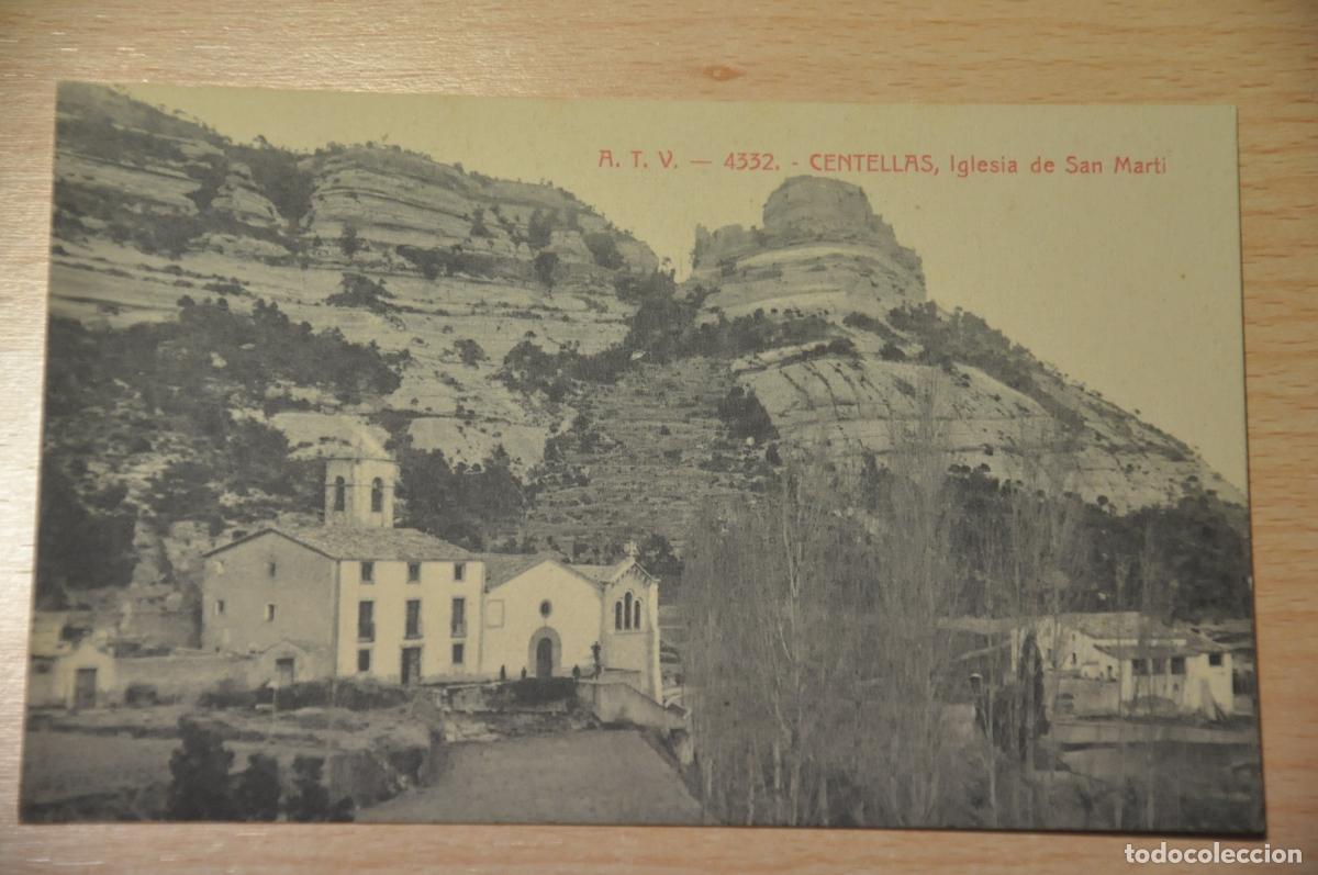 Postales: postal centellas, iglesia de san marti, atv 4332