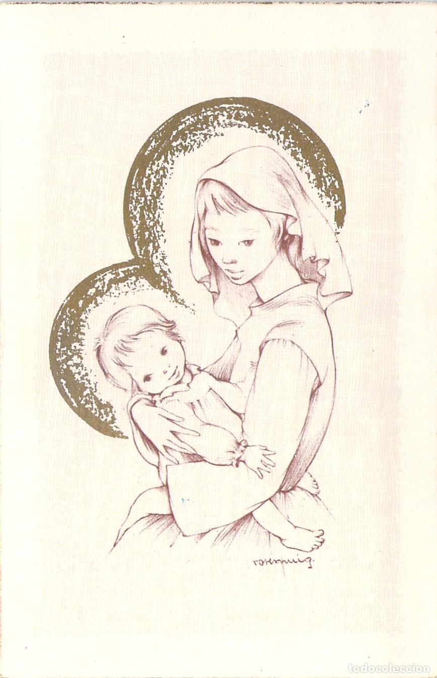Postales: Estampa Religiosa de la Virgen Mar&iacute;a con el Ni&ntilde;o Jes&uacute;s
