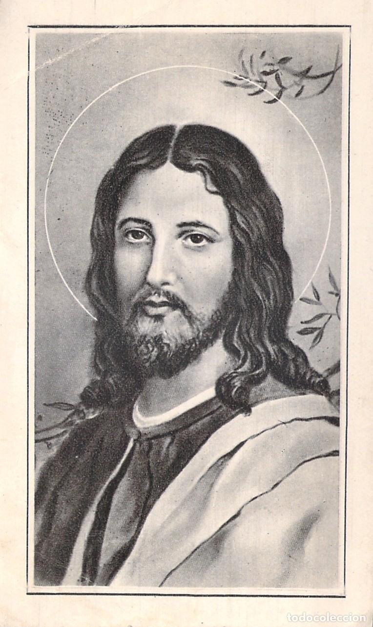 Postales: Estampa Religiosa Retrato de Jesucristo Sello Franciscanas Barcelona