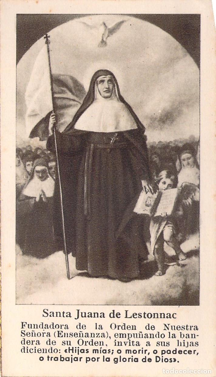Postales: Estampa Estampa Religiosa de Santa Juana de Lestonnac Novena