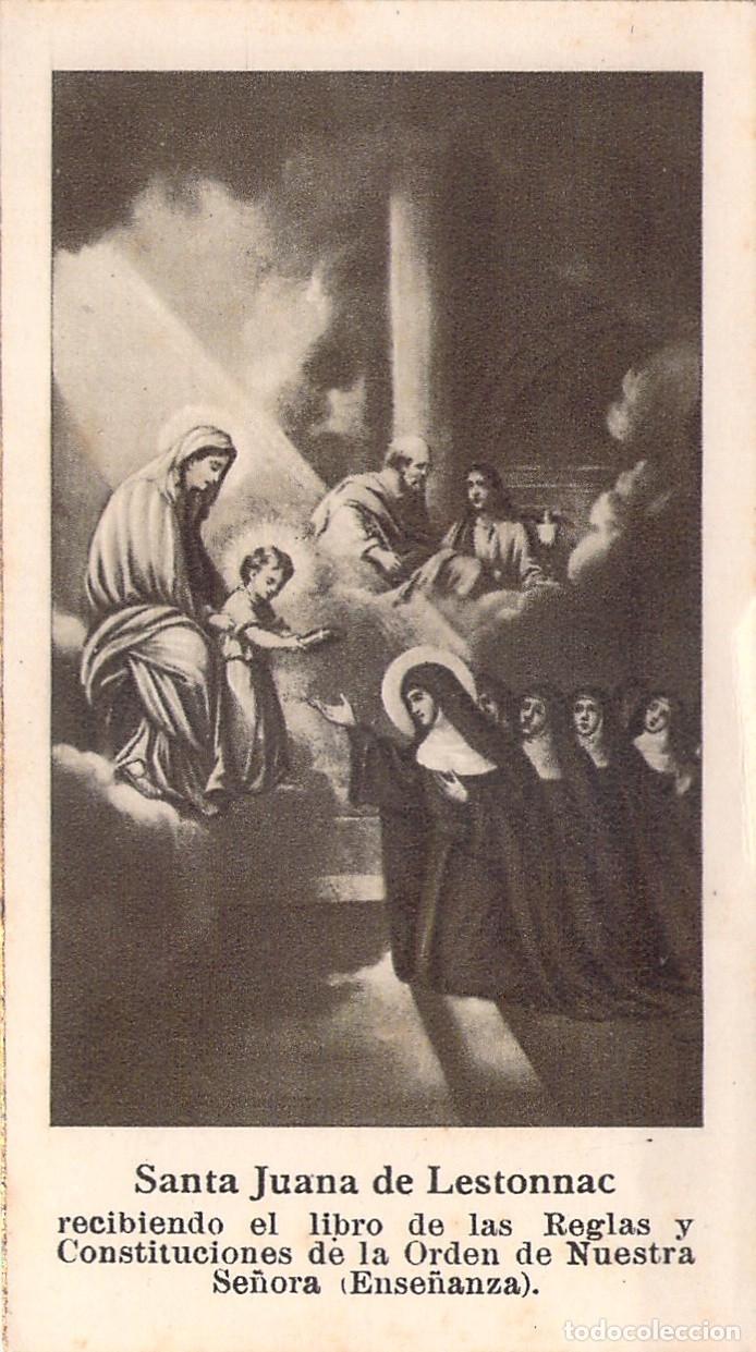 Postales: Estampa Estampa Religiosa de Santa Juana de Lestonnac y Novena