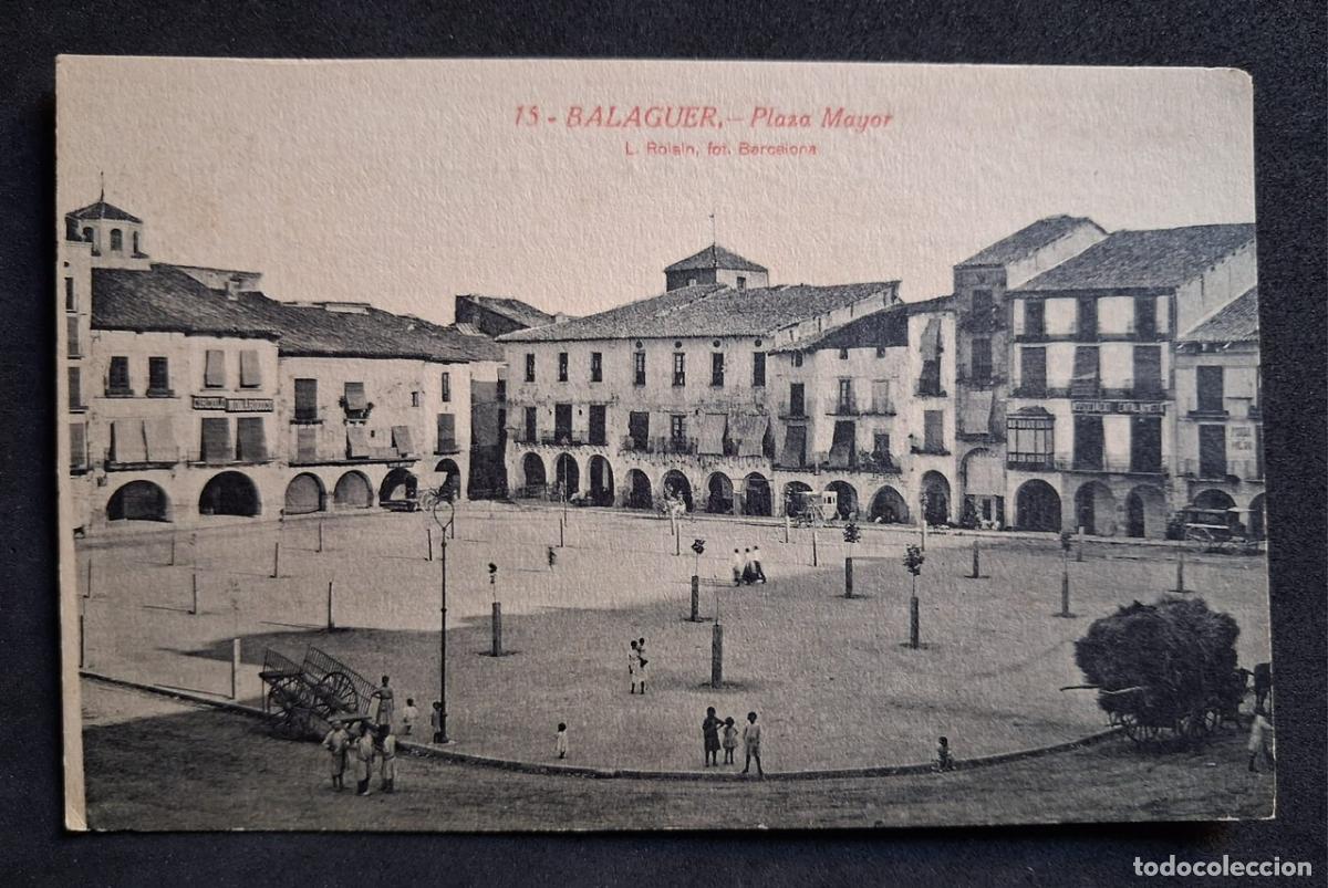 Postales: POSTAL ANTIGUA DE BALAGUER - PLAZA MAYOR - L.ROISIN - (SIN CIRCULAR)