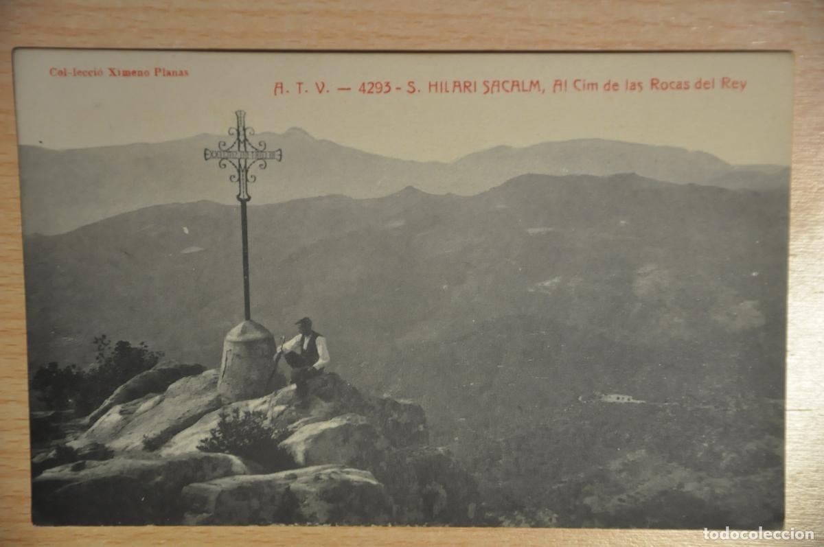 Postales: postal s.hilari sacalm, al cim de las rocas del rey, col.leccio ximeno planas, atv 4293