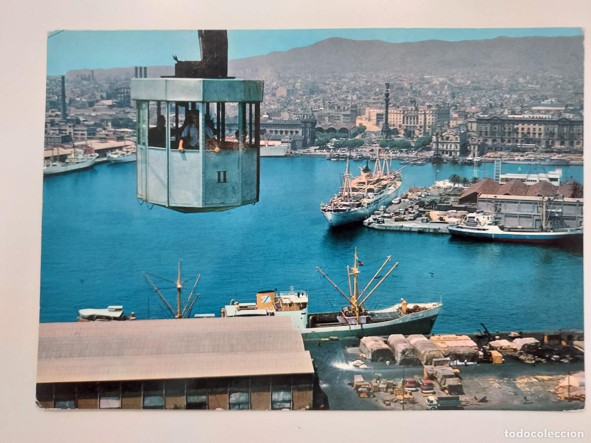 Postales: POSTAL BARCELONA PUERTO. 1965. SIN CIRCULAR. TELEFERICO FUNICULAR