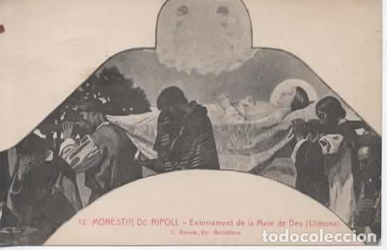 Postales: GERONA ESCRITA RIPOLL MONASTERIO MONESTIR