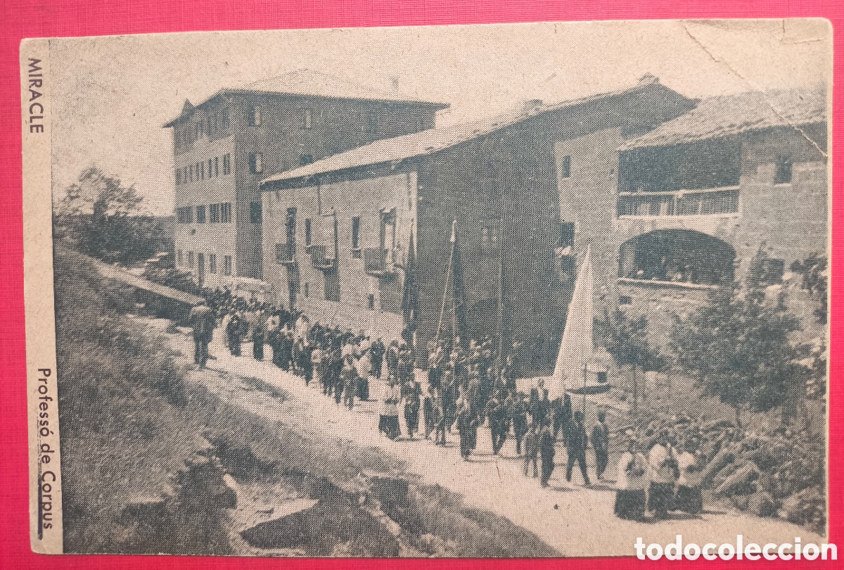Postales: MIRACLE MONESTIR PROCESS&Oacute; CORPUS POSTAL ANIMADA FOTOTIPIA SOLSONA C. 1930