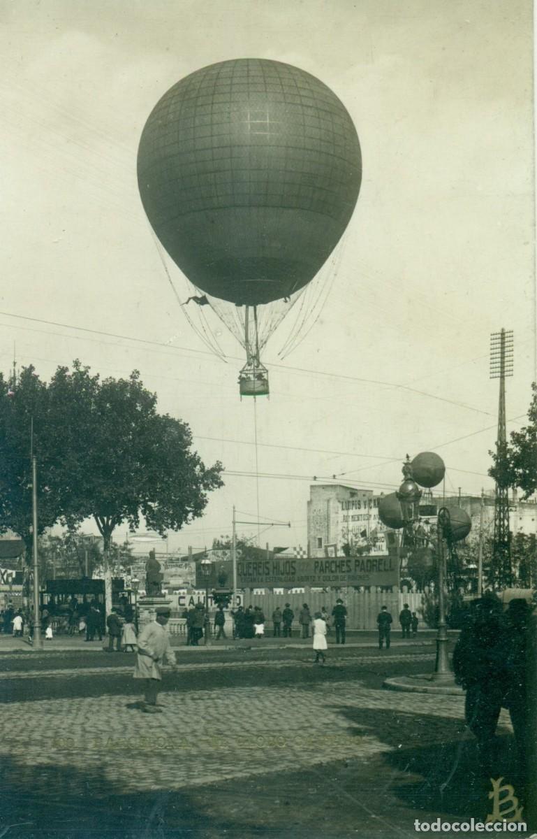 Postales: BARCELONA EL GLOBO CAUTIVO. HACIA 1920. FOTOGR&Aacute;FICA. EDITADA POR LUIS BARTRINA. RARA.