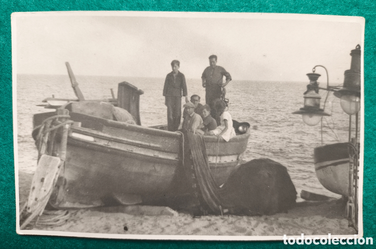 Postales: LLORET DE MAR PESCADORS PLATJA POSTAL FOTOGR&Aacute;FICA C. 1925
