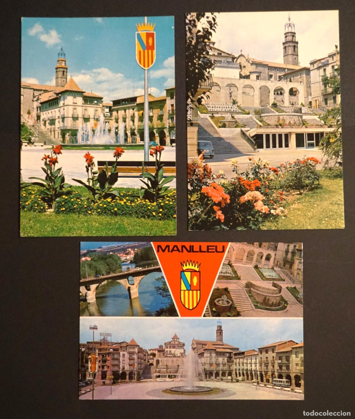 Postales: Manlleu, 3 postales circuladas de principios de los a&ntilde;os 70, Ver todas las fotos
