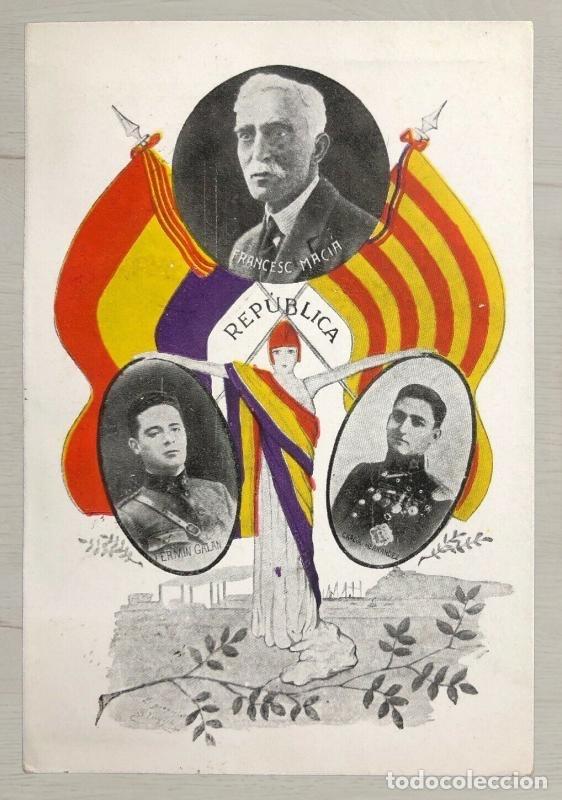 Postales: CPA Rep&uacute;blica 1931 - Circulada en Barcelona 1938 - Espectacular Franqueo: Vi&ntilde;etas Socors Roig de Cat