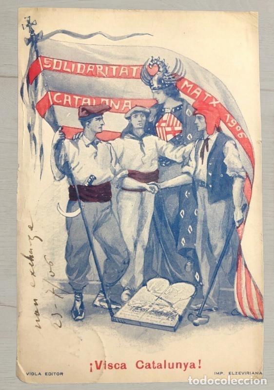 Postales: CPA Catalu&ntilde;a 1906 - Postal Aleg&oacute;rica &iexcl;Visca Catalunya! - Solidaritat Catalana Maig 1906 - Viola Edit